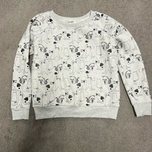 Cat Print Sweatshirt Small